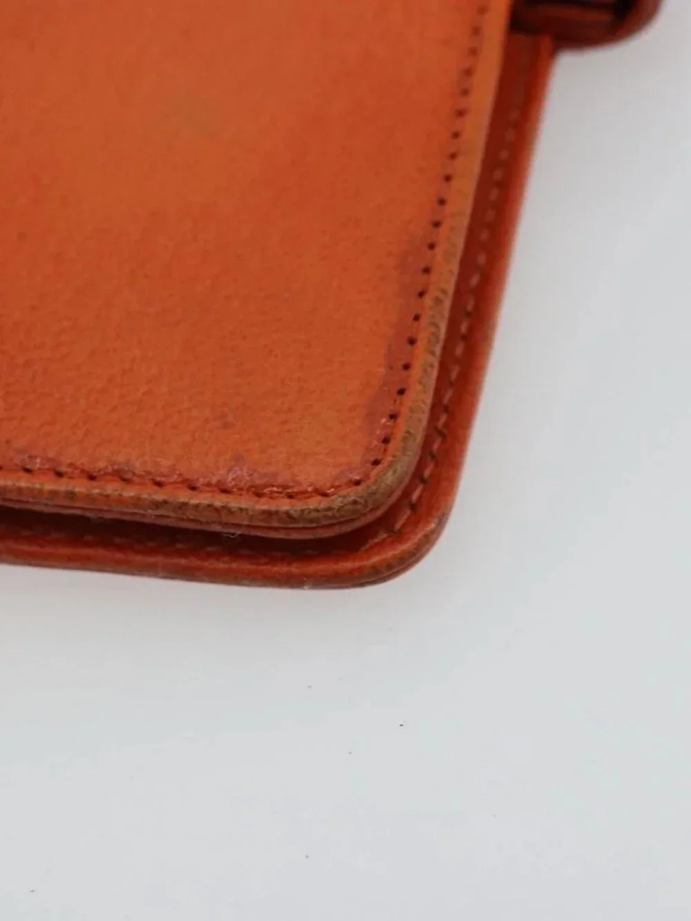 CHANEL Day Planner Cover Leather Orange CC Auth 133201